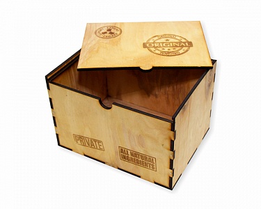 Деревянная коробка с логотипом.  3