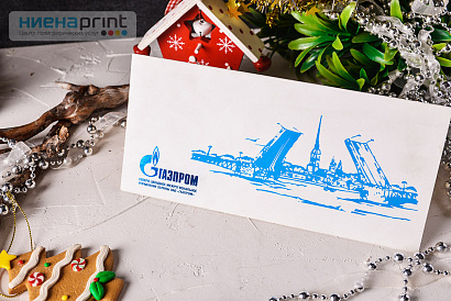 Открытка с логотипом Газпром